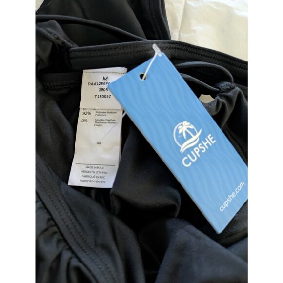 Cupshe black Alluring One-Piece Swimsuit with Lace-Up Back Detail - Picture 4 of 9